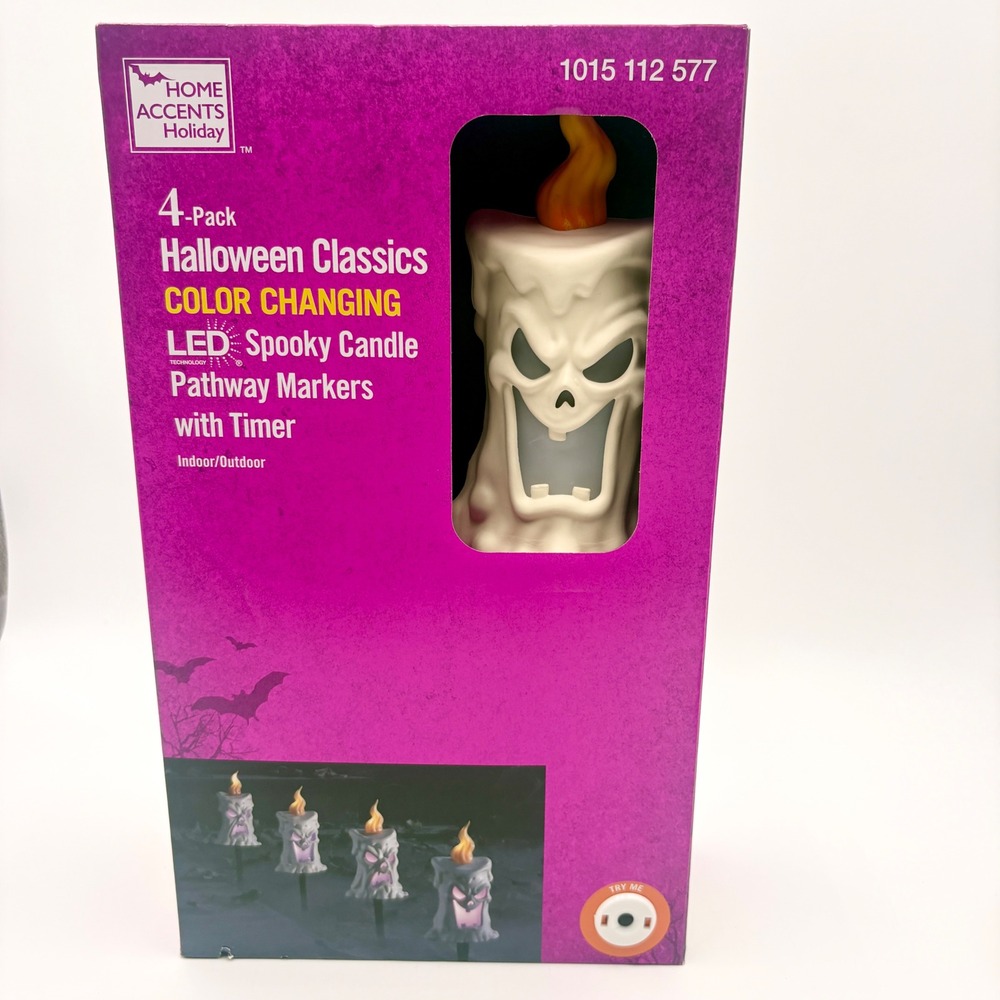 Home Accents Holiday Halloween Color Changing LED Spooky Candle Pathway Markers